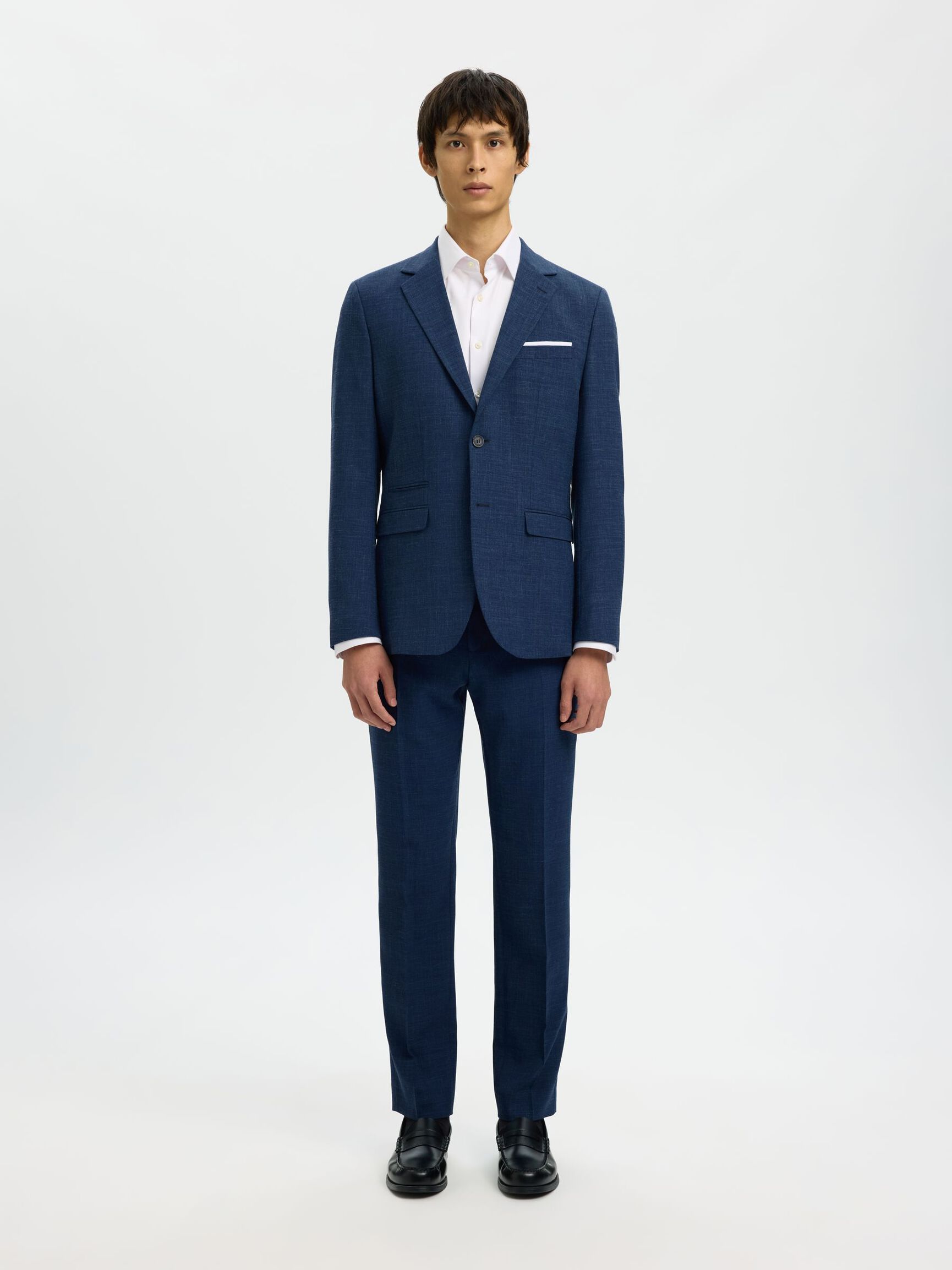 SLIM FIT SUIT TROUSERS, Dark Navy, highres