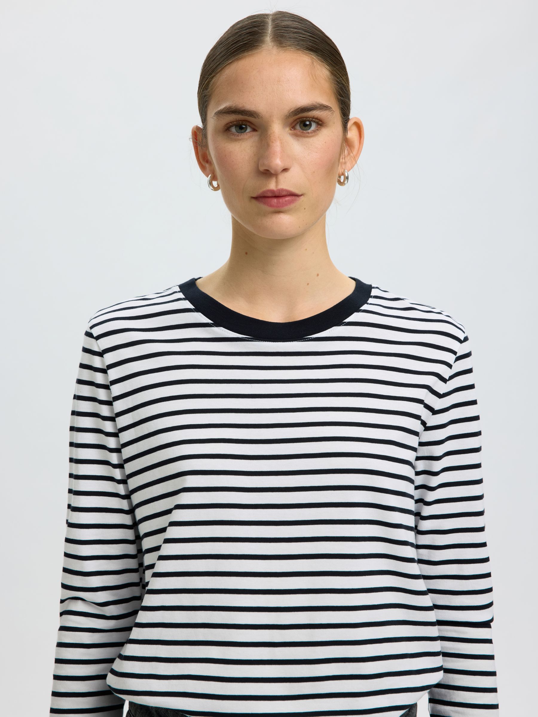 RANDIG LÅNGÄRMAD T-SHIRT, Black, highres