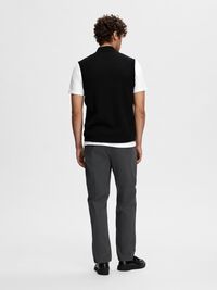 MERINO WOOL GILET, Black, highres