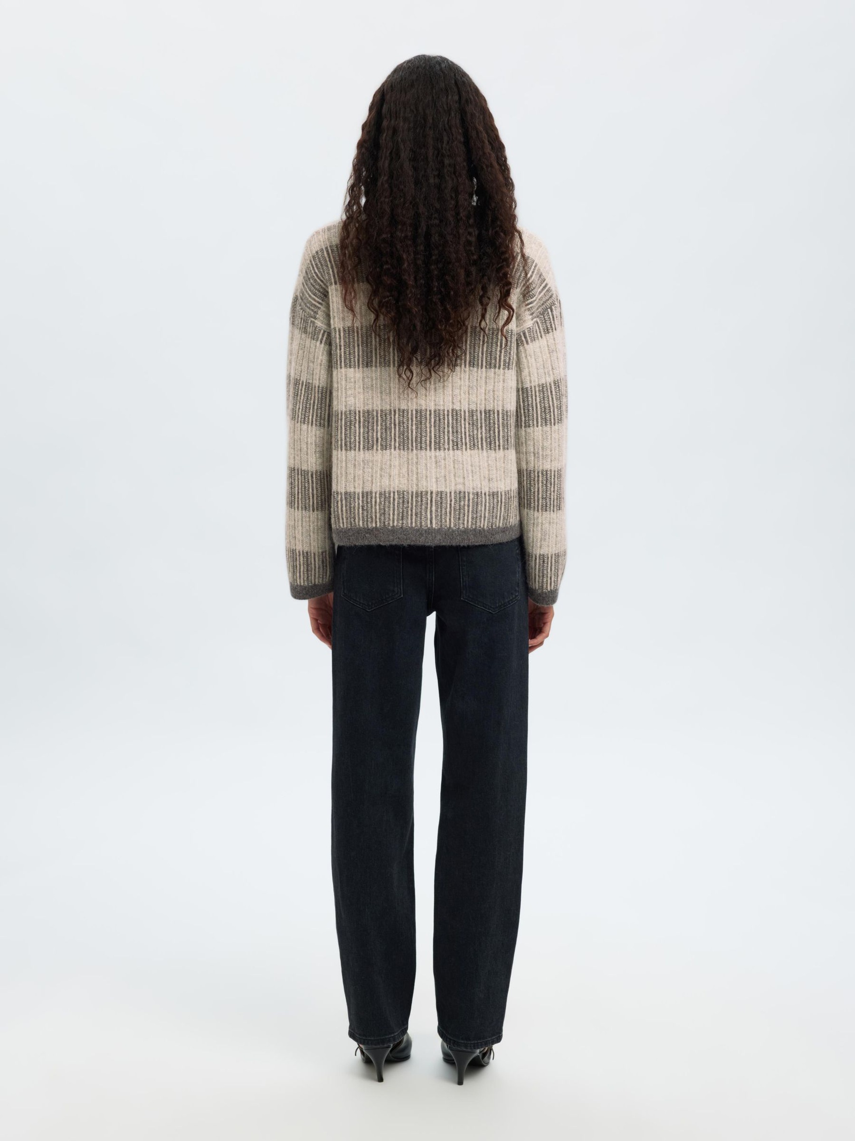 WOLLMIX STRICKJACKE, Medium Grey Melange, highres