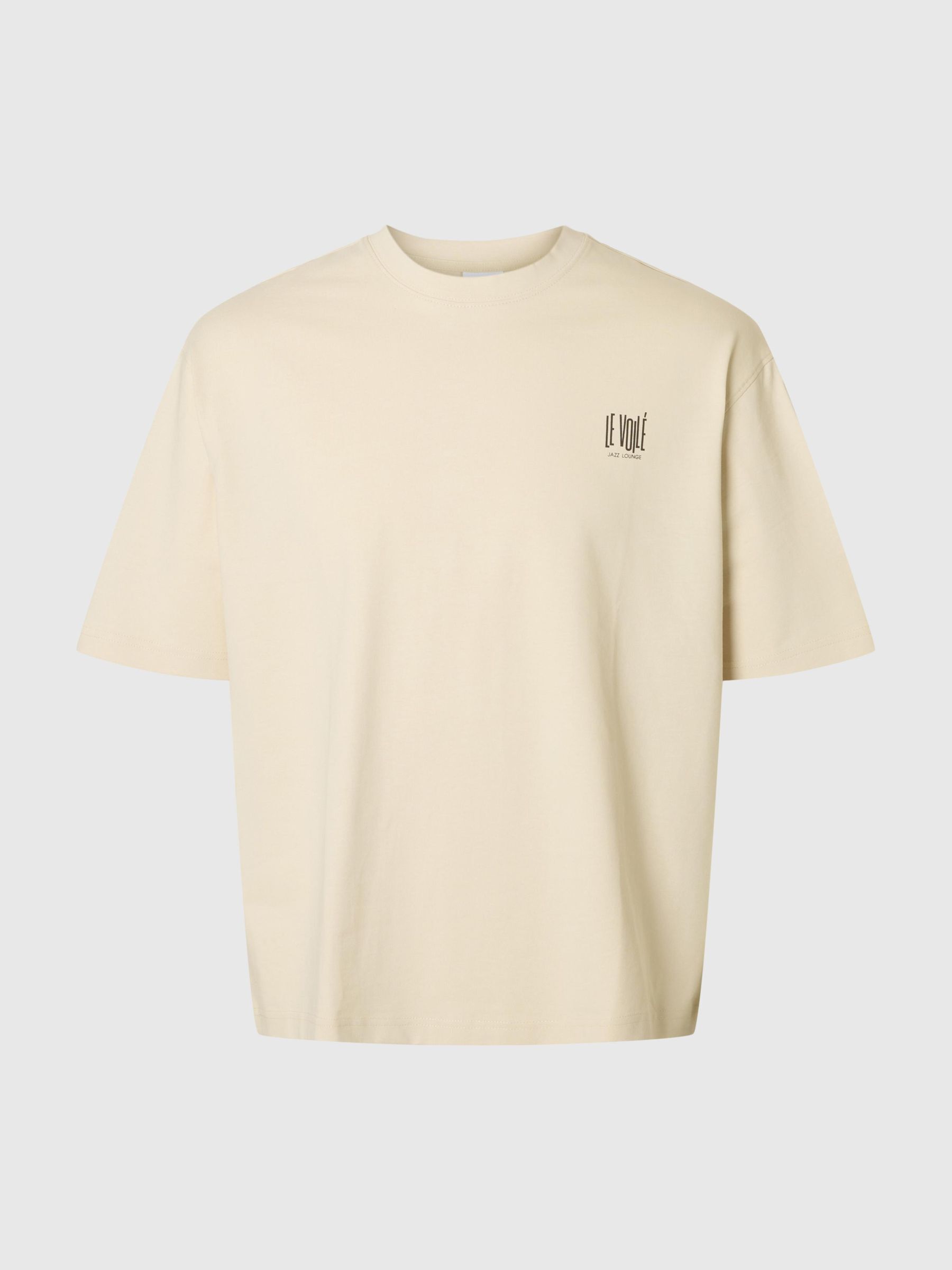 TRYCKTA T-SHIRT MED RUND HALSRINGNING, Angora, highres