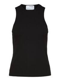 RIBBED TANK TOP, Black, highres