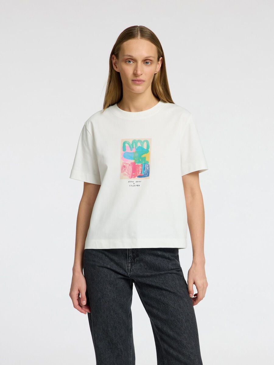 Selected BOXY FIT PRINT T-SHIRT, Snow White, highres - 16097303_SnowWhite_1175728_003.jpg