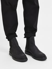 WILDLEDER CHELSEA BOOTS, Black, highres