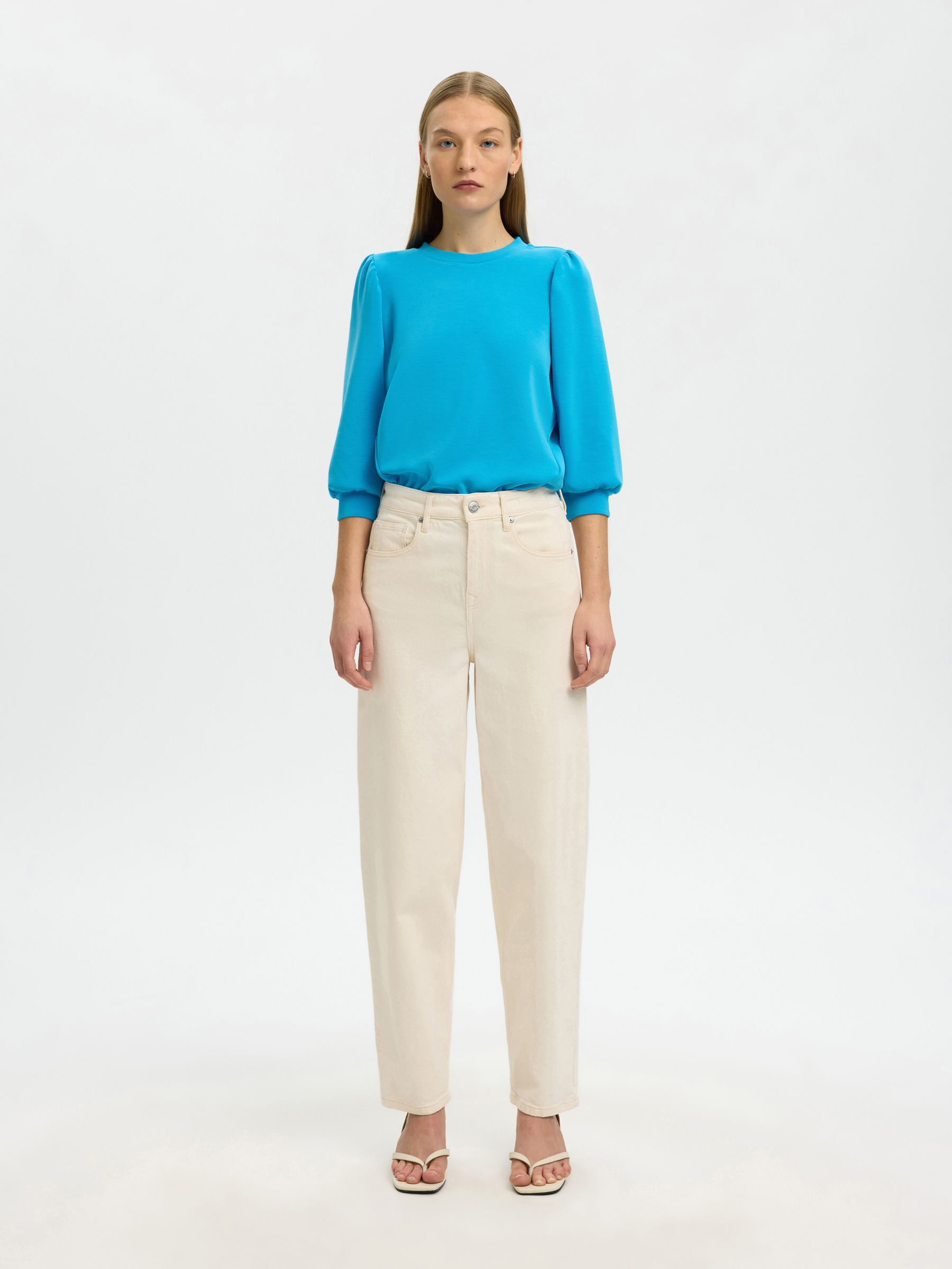 PUFFÄRMEL SWEATSHIRT, Malibu Blue, highres