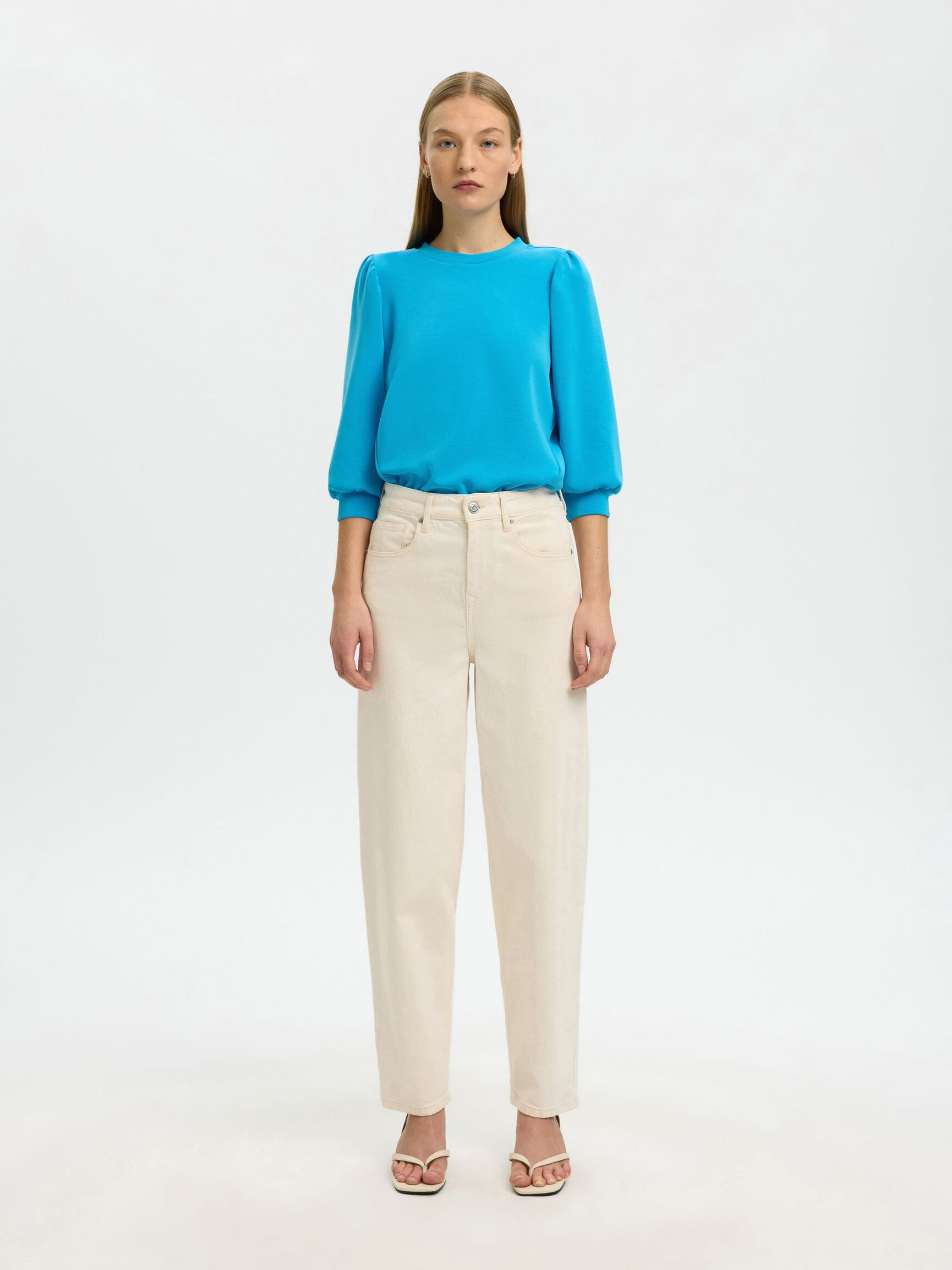 PUFFÄRMEL SWEATSHIRT, Malibu Blue, highres