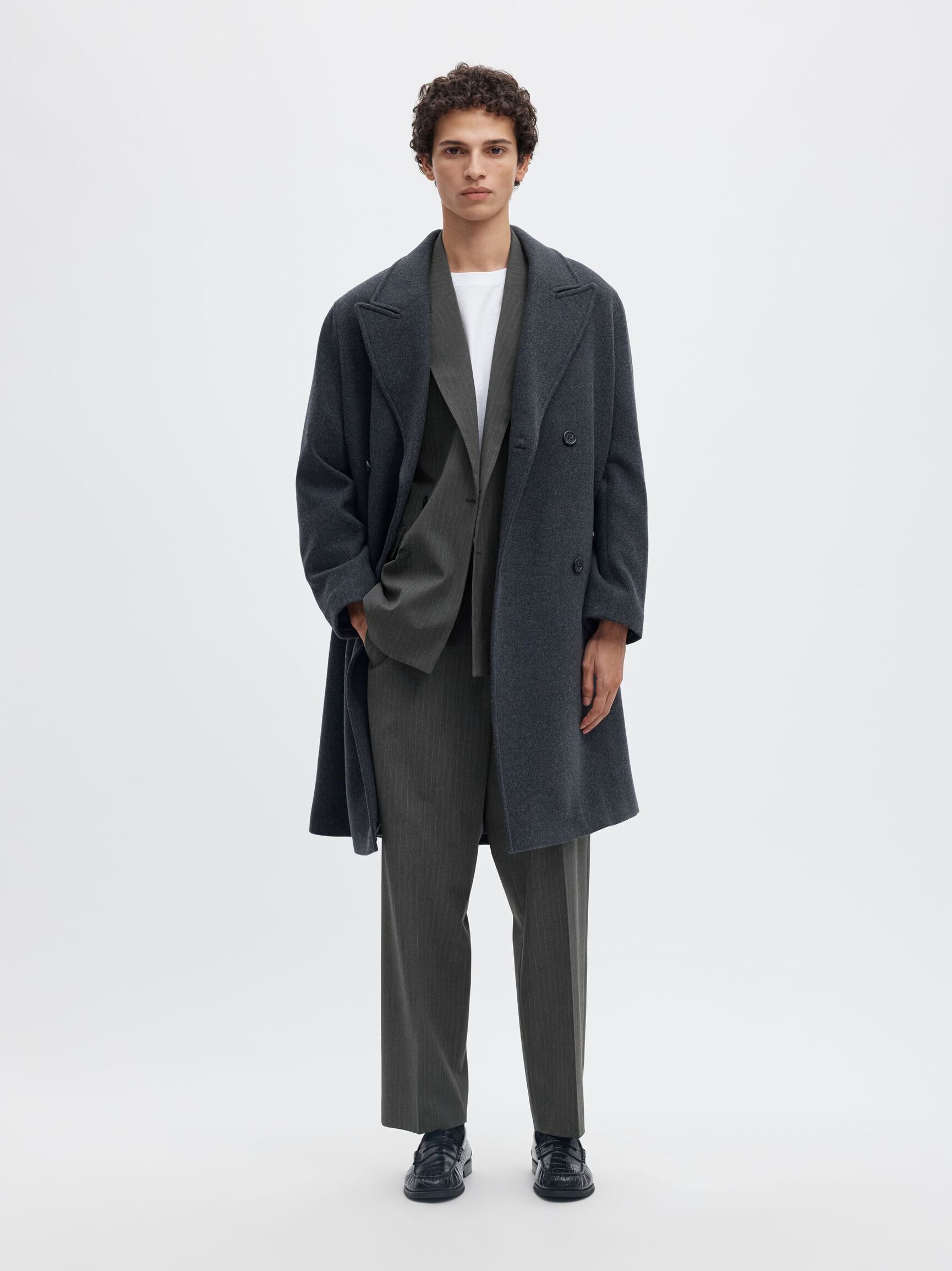 RELAXED FIT BLAZER À DOUBLE BOUTONNAGE, Grey, highres