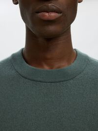 100% MERINO WOOL PULLOVER, Deep Forest, highres