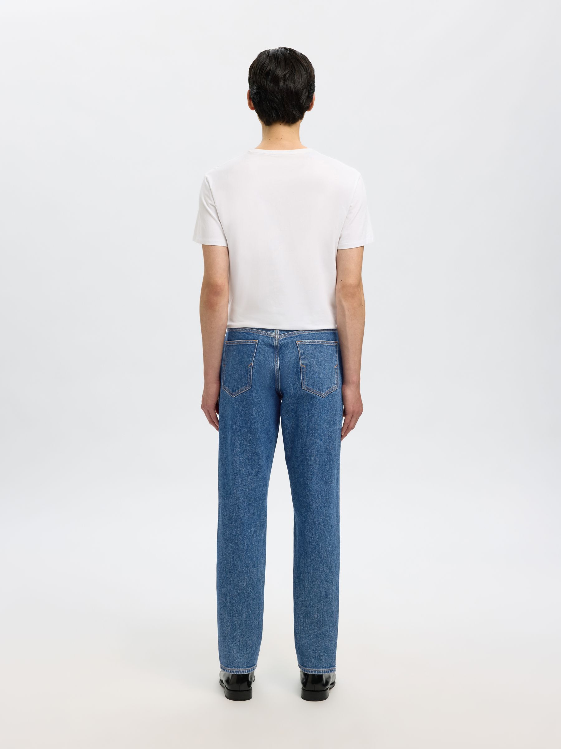 190 TAPERED FIT JEANS, Medium Blue Denim, highres