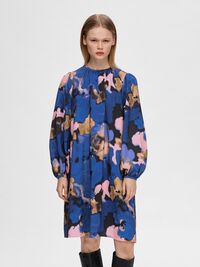 PRINTED MINI DRESS, Dark Sapphire, highres