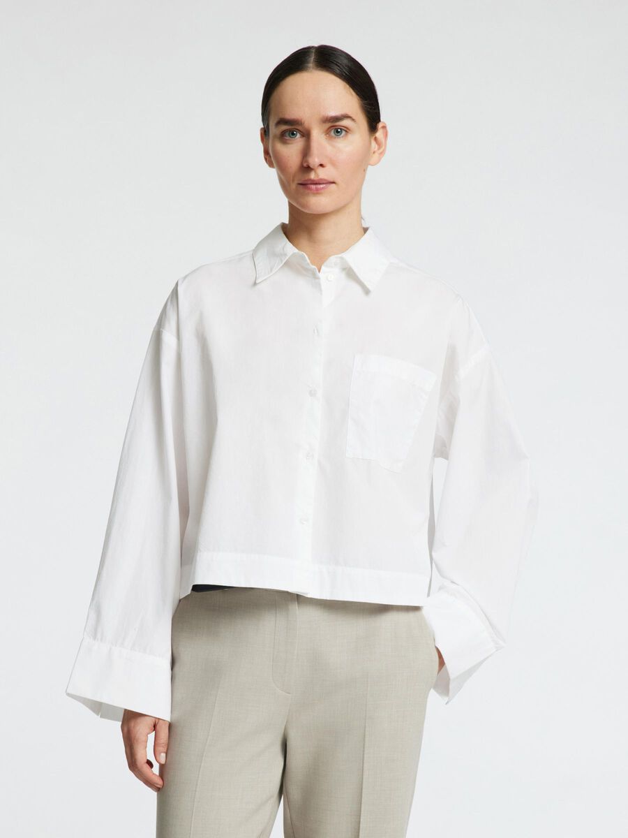 Selected BOXY FIT CROPPED SHIRT, Bright White, highres - 16097269_BrightWhite_003.jpg