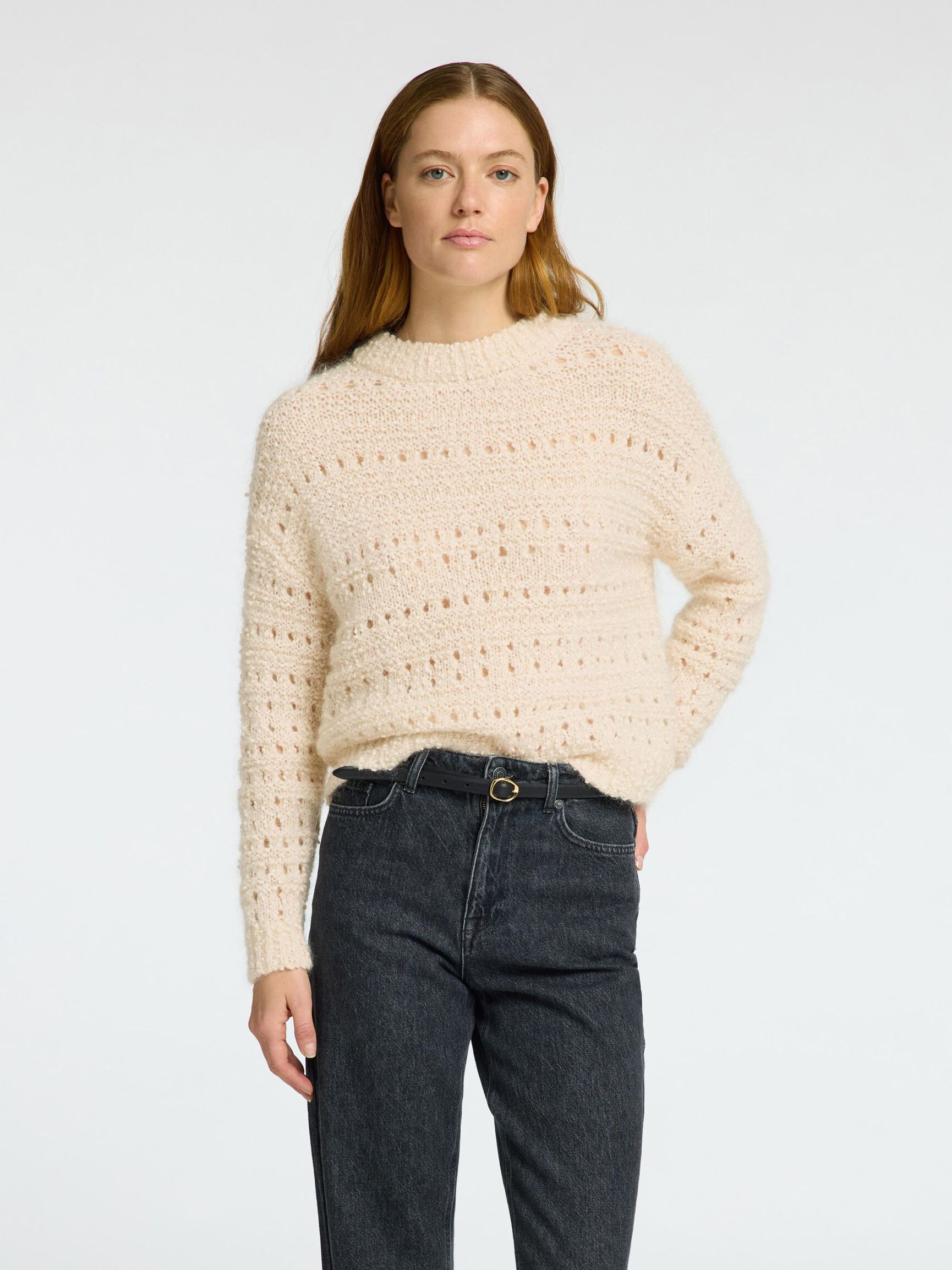 HÄKEL-LOOK PULLOVER, Birch, highres
