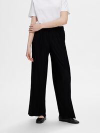 HIGH WAISTED PLISSE TROUSERS, Black, highres