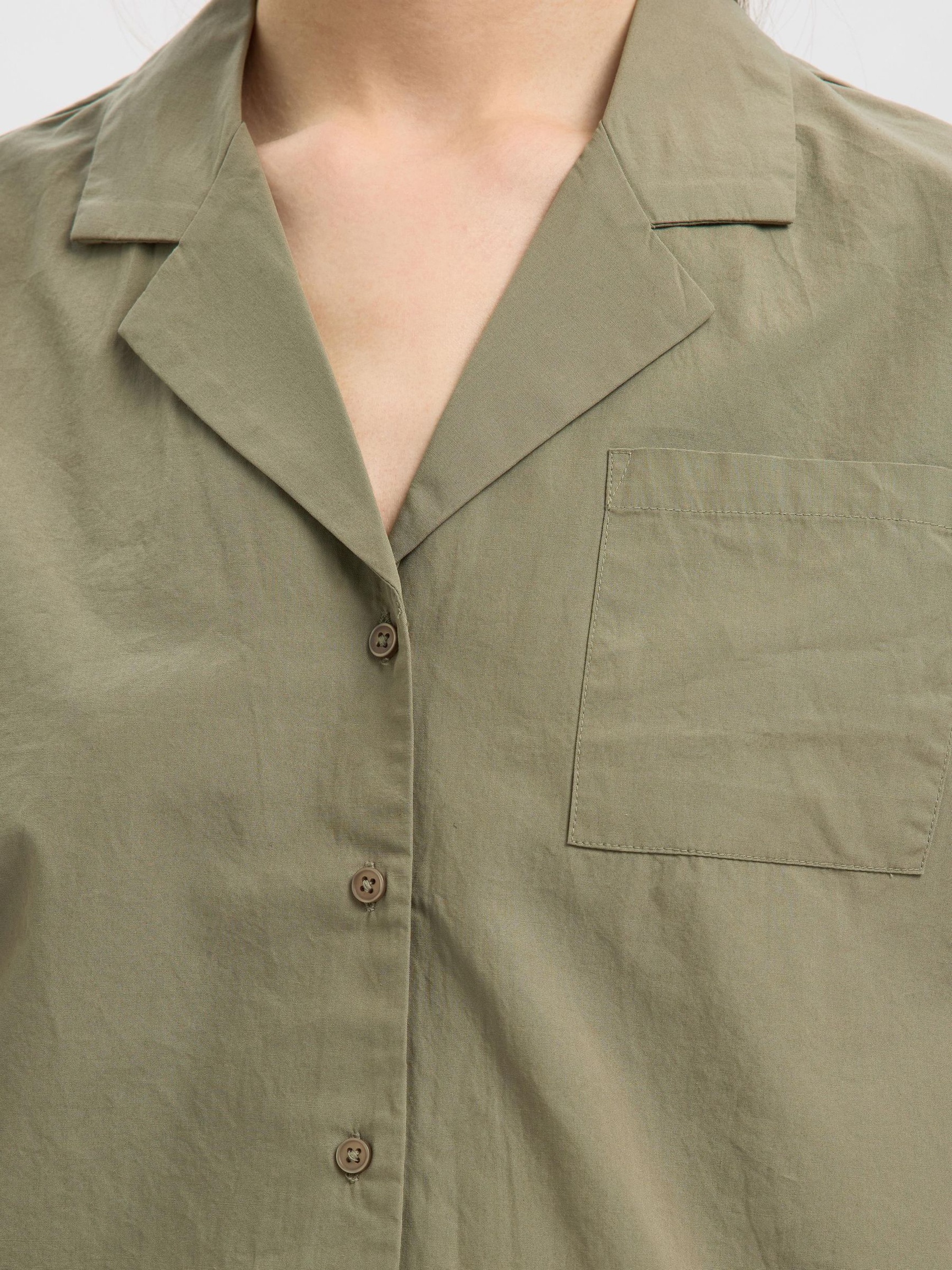 SHORT SLEEVED CROPPED SHIRT, Vetiver, highres