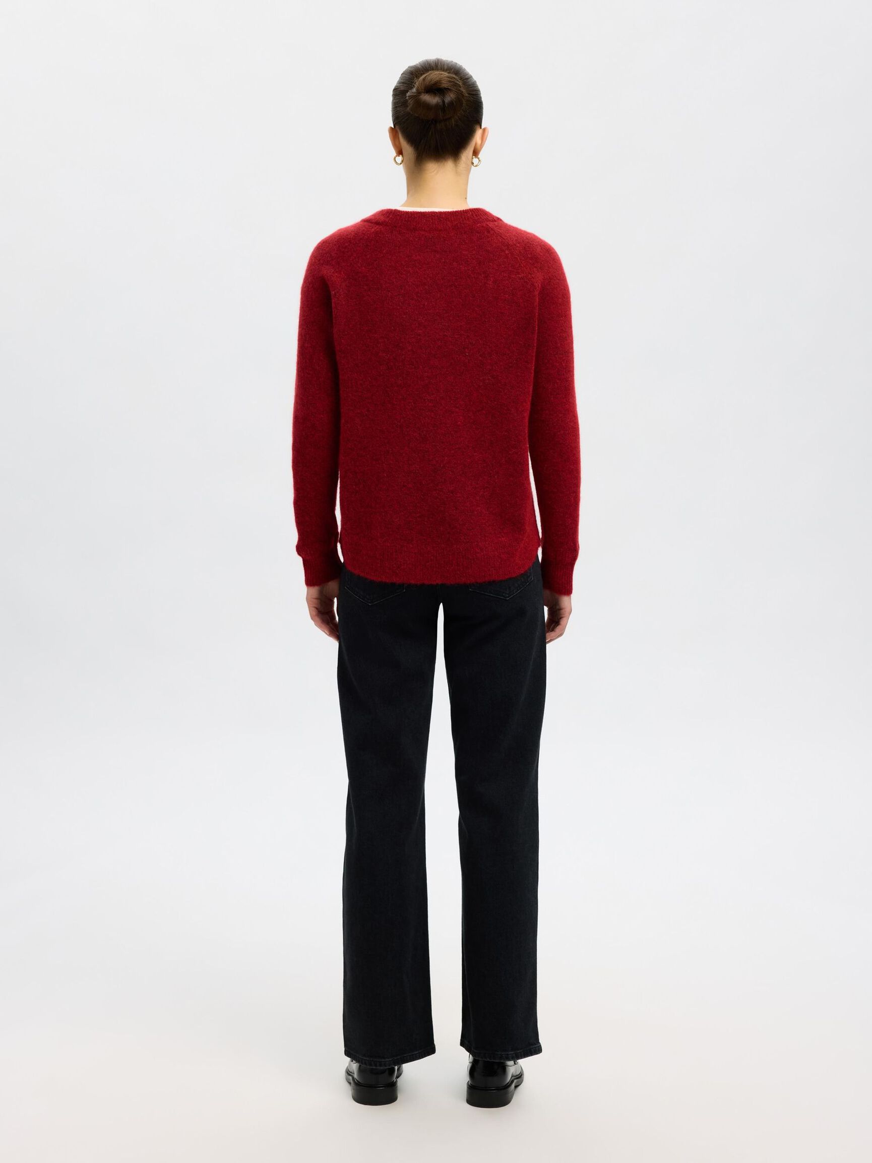 LONG-SLEEVED KNITTED JUMPER, Equestrian Red, highres