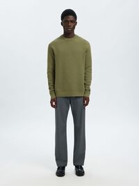 CREWNECK JUMPER, Deep Lichen Green, highres