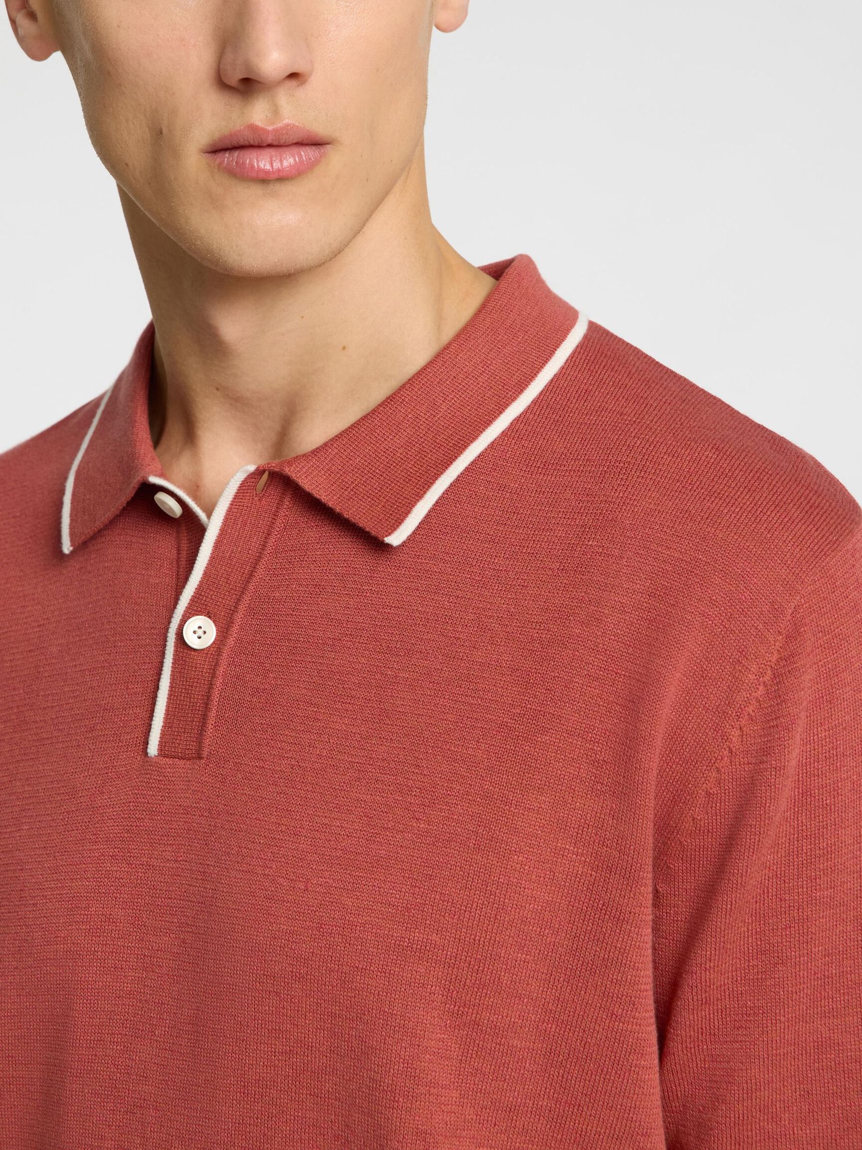 STRICK POLO SHIRT, Etruscan Red, highres