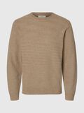 Selected 100% KATOEN PULLOVER MET RONDE HALS, Oatmeal, highres - 16094385_Oatmeal_1154768_001.jpg