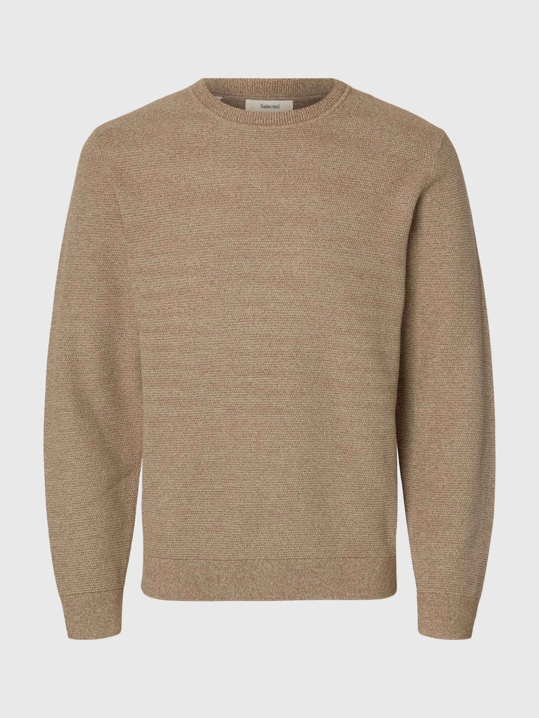 100% KATOEN PULLOVER MET RONDE HALS, Oatmeal, highres
