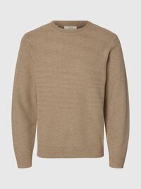 100% KATOEN PULLOVER MET RONDE HALS, Oatmeal, highres