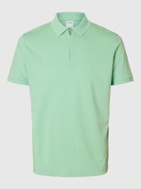 ZIPPER POLO SHIRT, Hemlock, highres