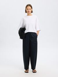 BAUMWOLL BARREL FIT HOSEN, Black, highres