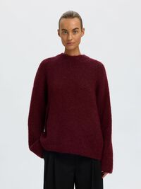 WOOL BLEND  PULLOVER, Tawny Port, highres