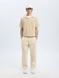Selected BAUMWOLLMIX KURZARM POLO SHIRT, Pure Cashmere, highres - 16090760_PureCashmere_005.jpg