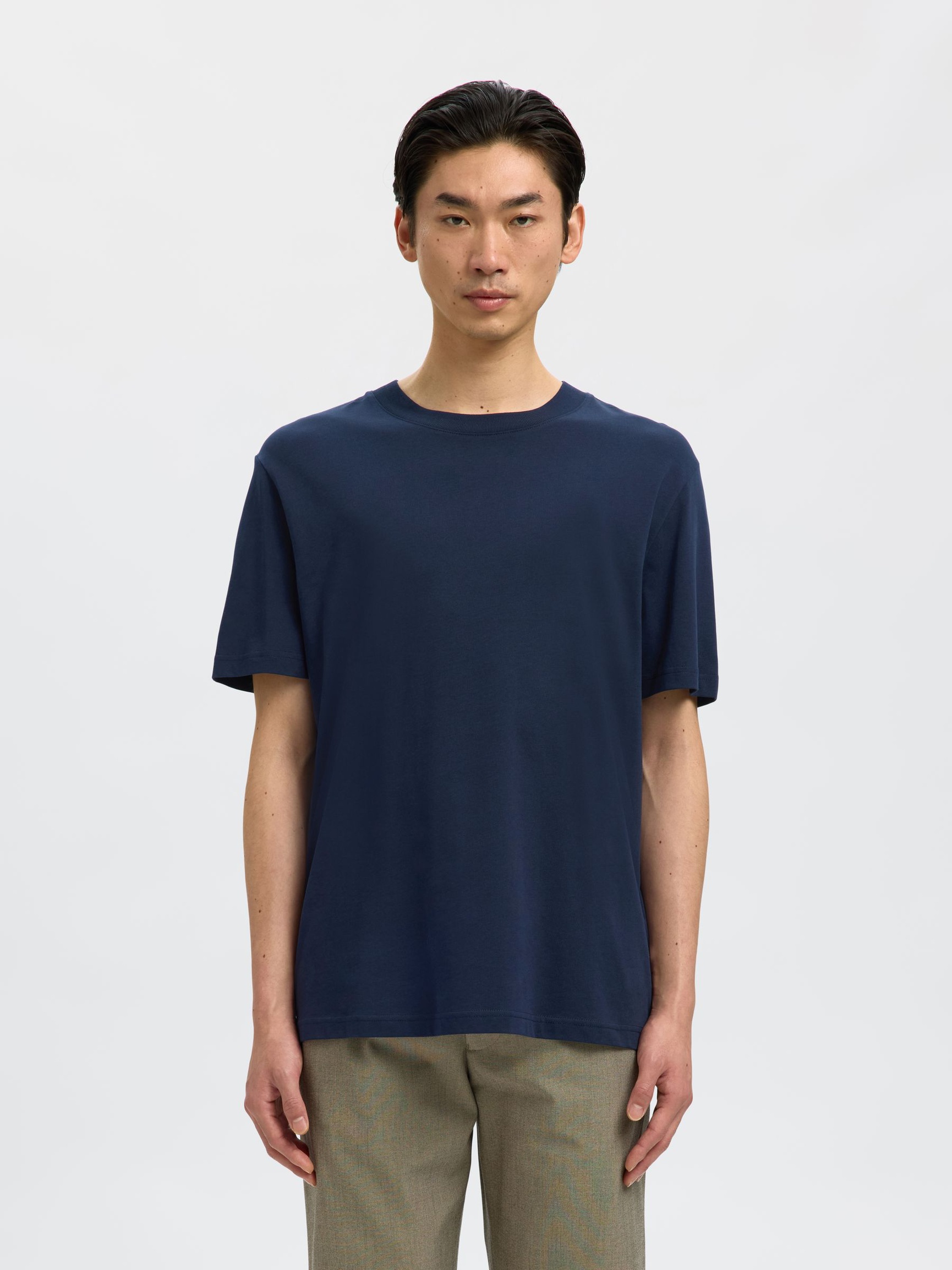 KORTÆRMET AFSLAPPET FIT T-SHIRT, Navy Blazer, highres