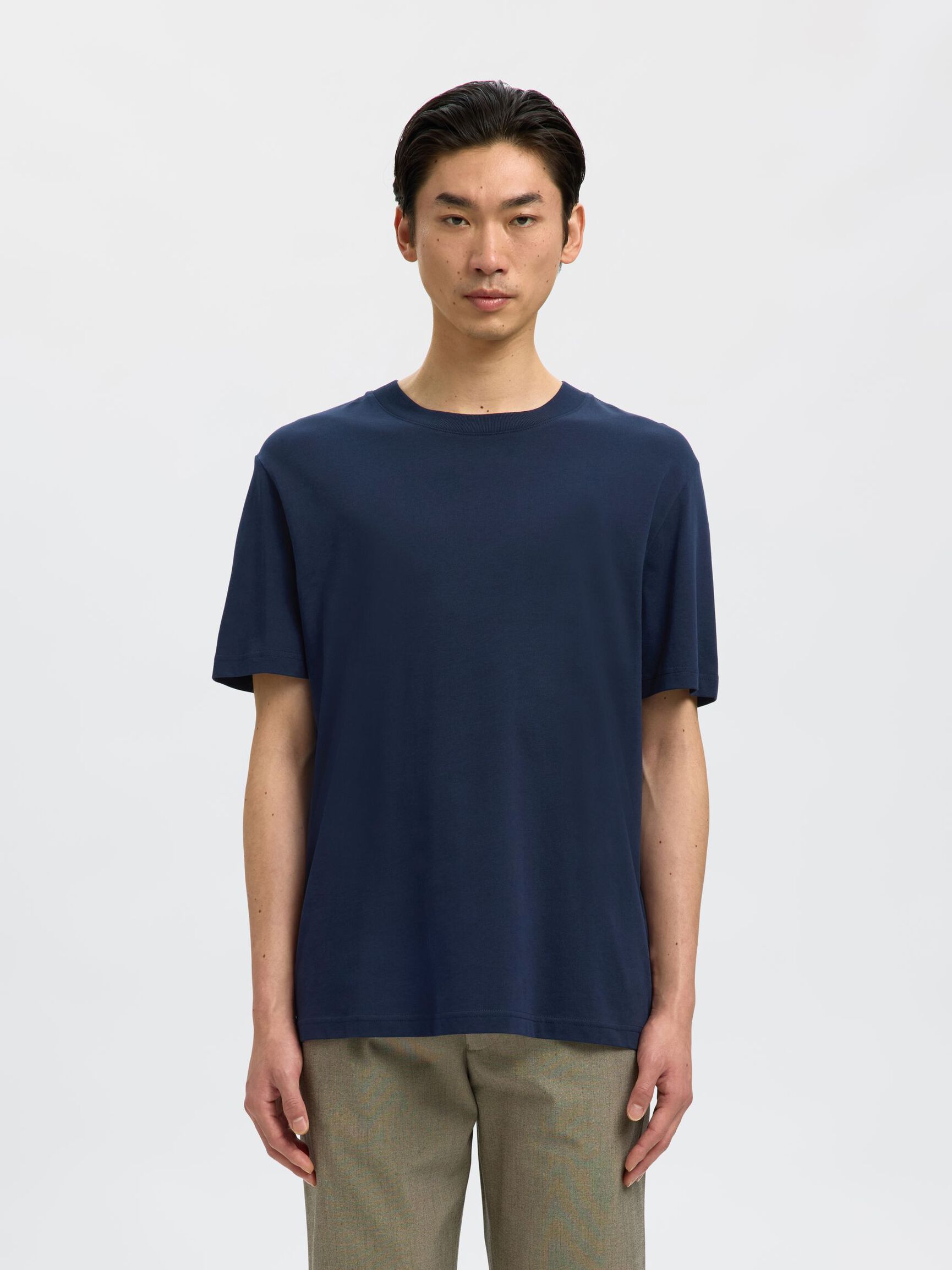 RELAXED FIT KURZARM T-SHIRT, Navy Blazer, highres