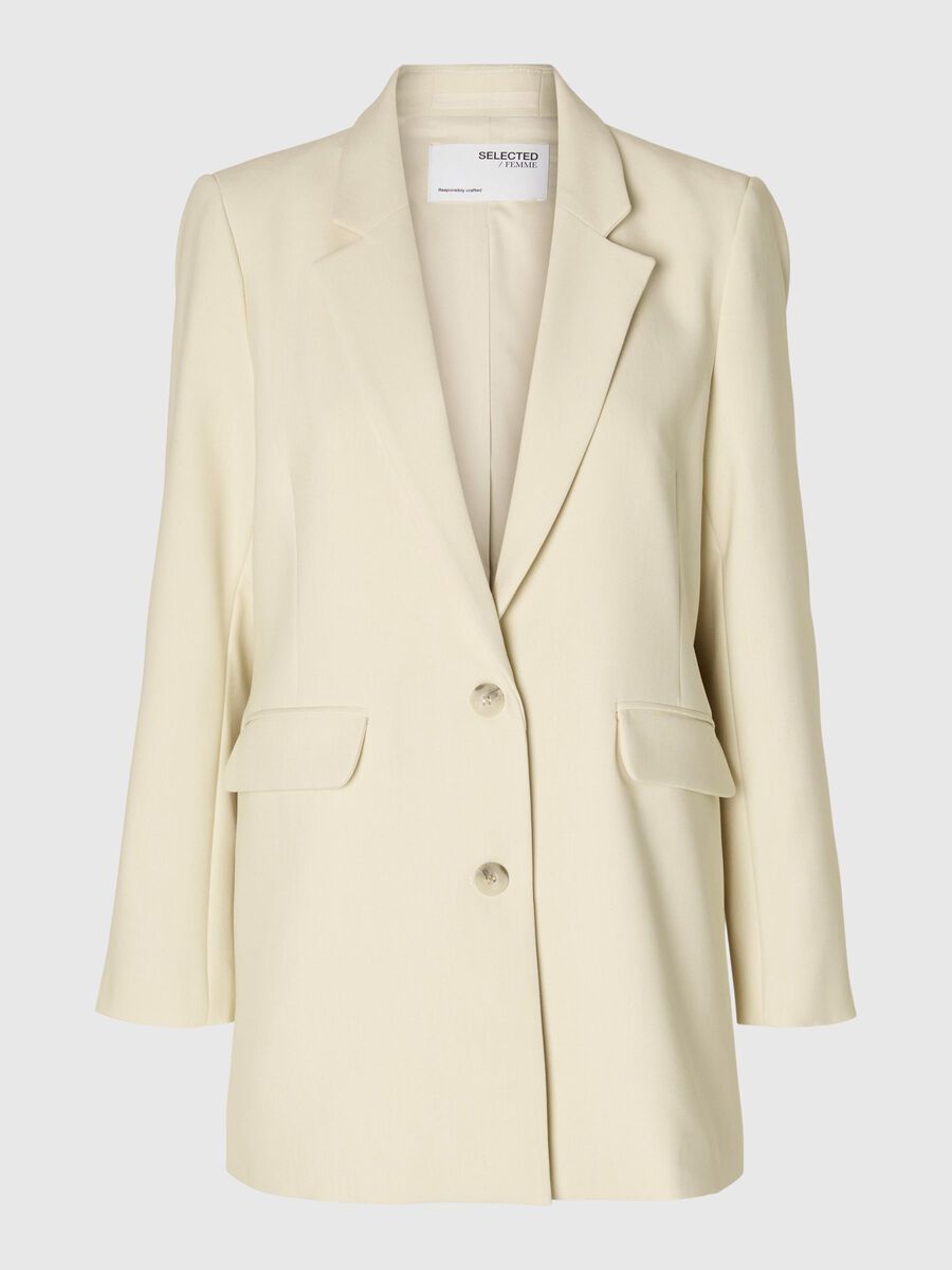 Selected VISKOSEMIX RELAXED BLAZER, Birch, highres - 16093263_Birch_001.jpg