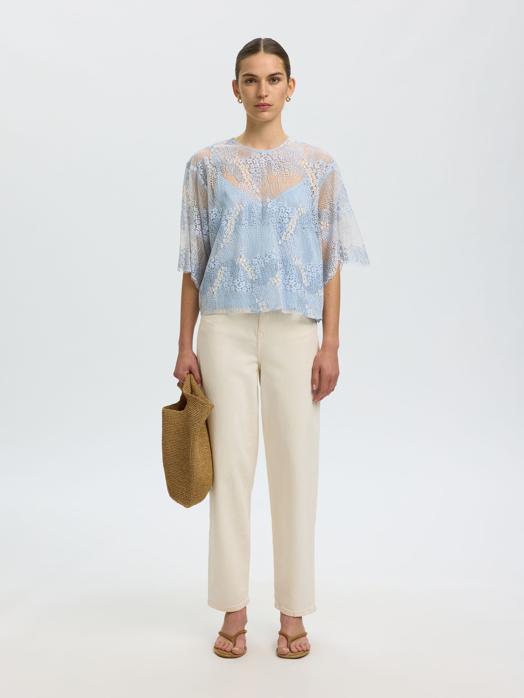 BLONDE KORT TOP, Cashmere Blue, highres