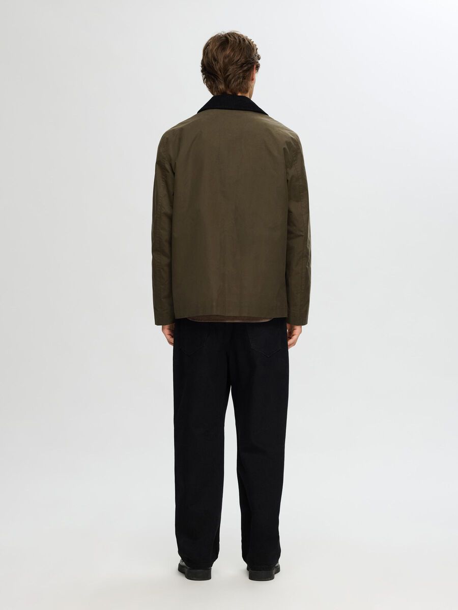 Selected WAXED COTTON JACKET, Grape Leaf, highres - 16094041_GrapeLeaf_004.jpg