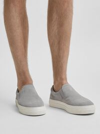 SUEDE TRAINERS, Grey, highres