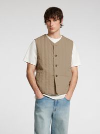 LET QUILTET VEST, Greige, highres
