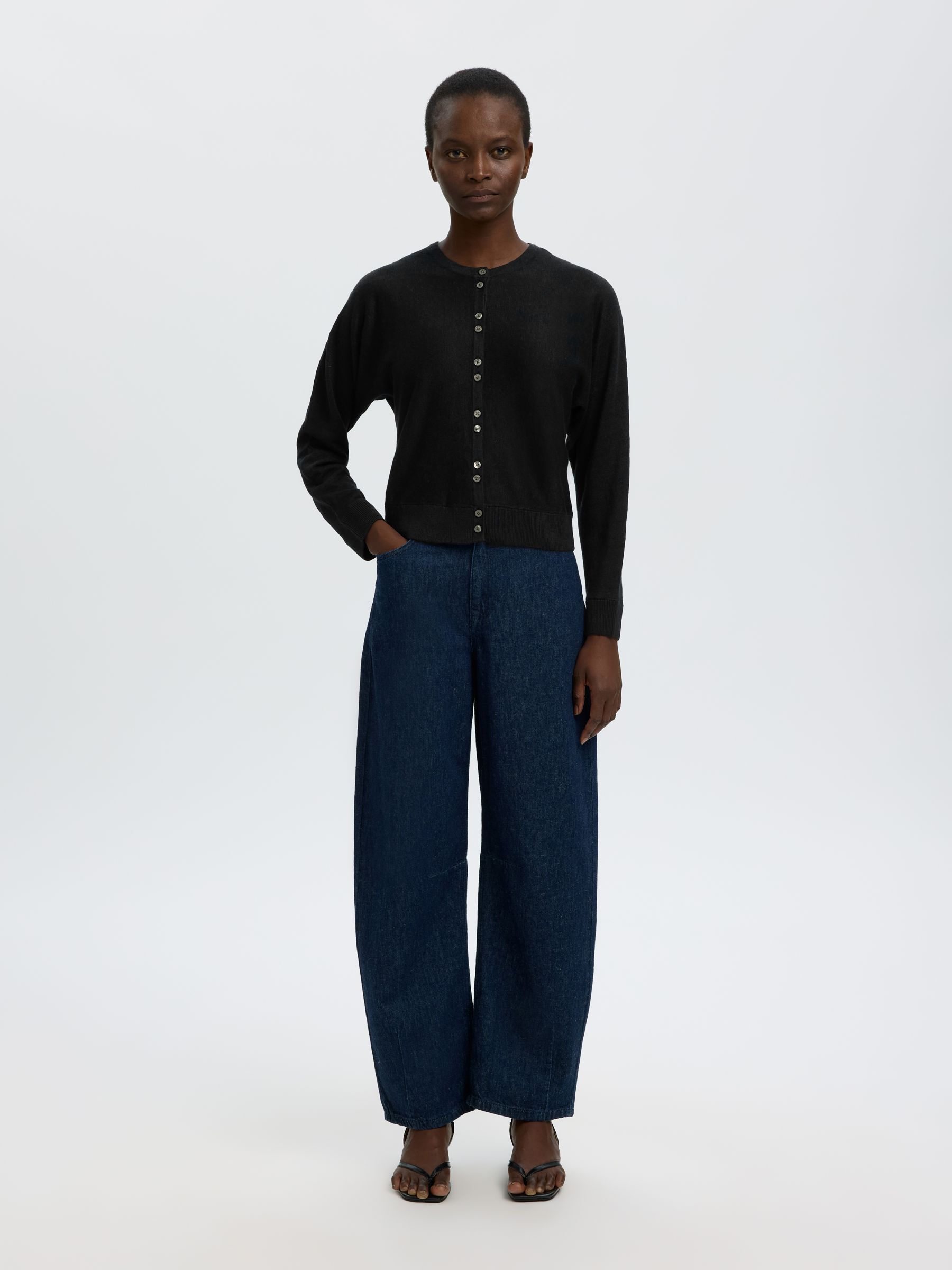 CARDIGAN A MAGLIA, Black, highres