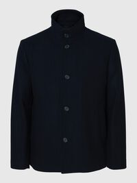 WOOL BLEND JACKET, Black, highres