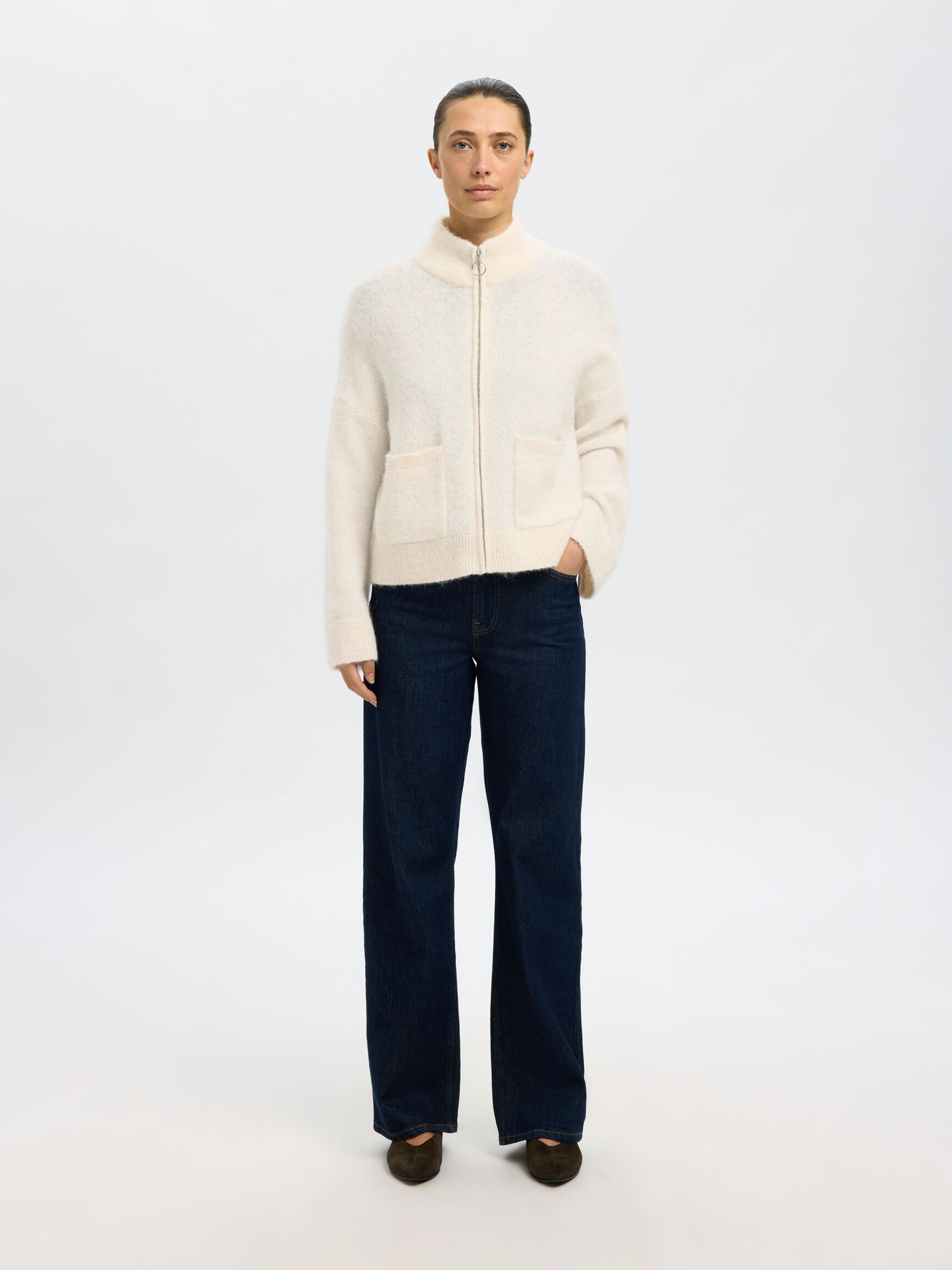 LAINE MÉLANGÉE CARDIGAN, Birch, highres