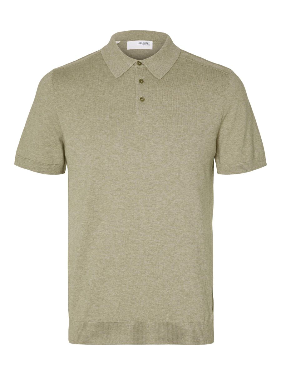 Selected GESTRICKTES POLO SHIRT, Vetiver, highres - 16092437_Vetiver_1078017_001.jpg
