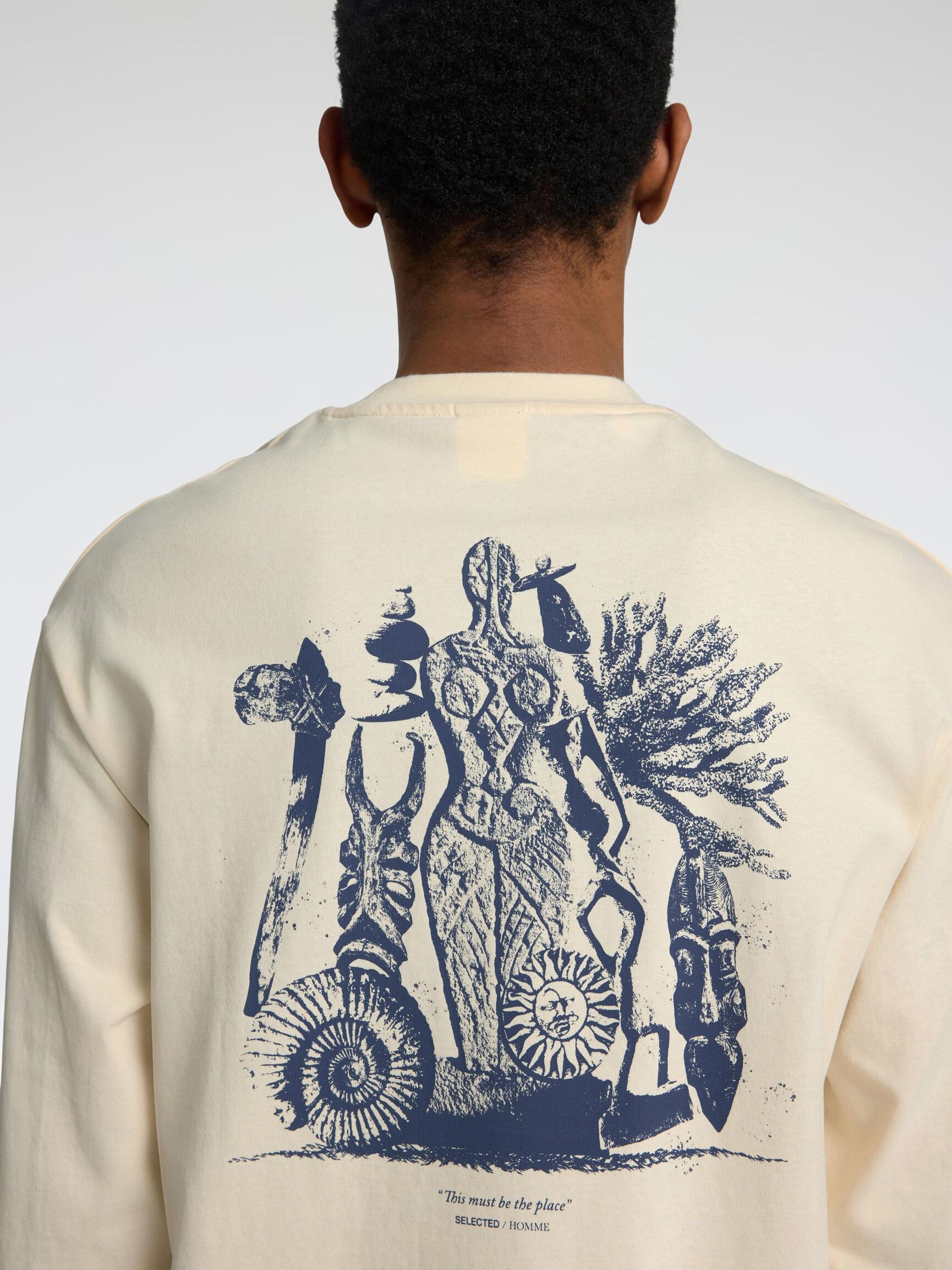 PRINT LONGSLEEVE, Egret, highres
