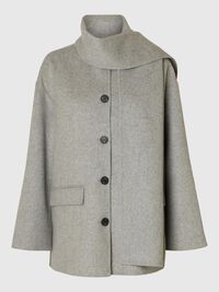 ULDBLANDING TØRKLÆDE JAKKE, Light Grey Melange, highres