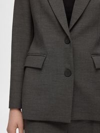 VISCOSE BLEND CLASSIC BLAZER, Dark Grey Melange, highres