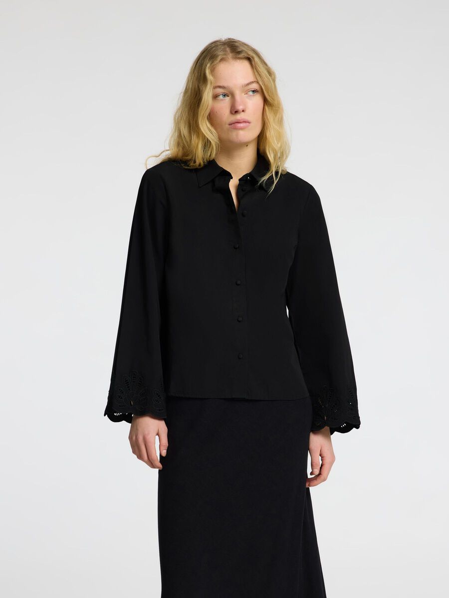 Selected BRODERIE ANGLAISE LANGARMHEMD, Black, highres - 16096442_Black_003.jpg
