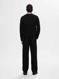 100 % COTON PULL RAS DU COU, Black, highres