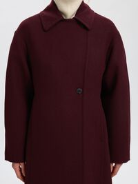 WOOL BLEND LONG COAT, Tawny Port, highres