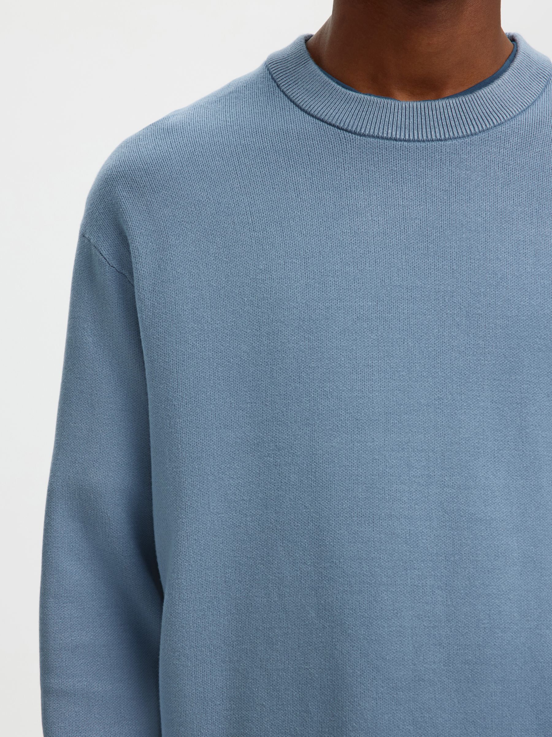 RELAXED FIT PULLOVER, Dusty Blue, highres
