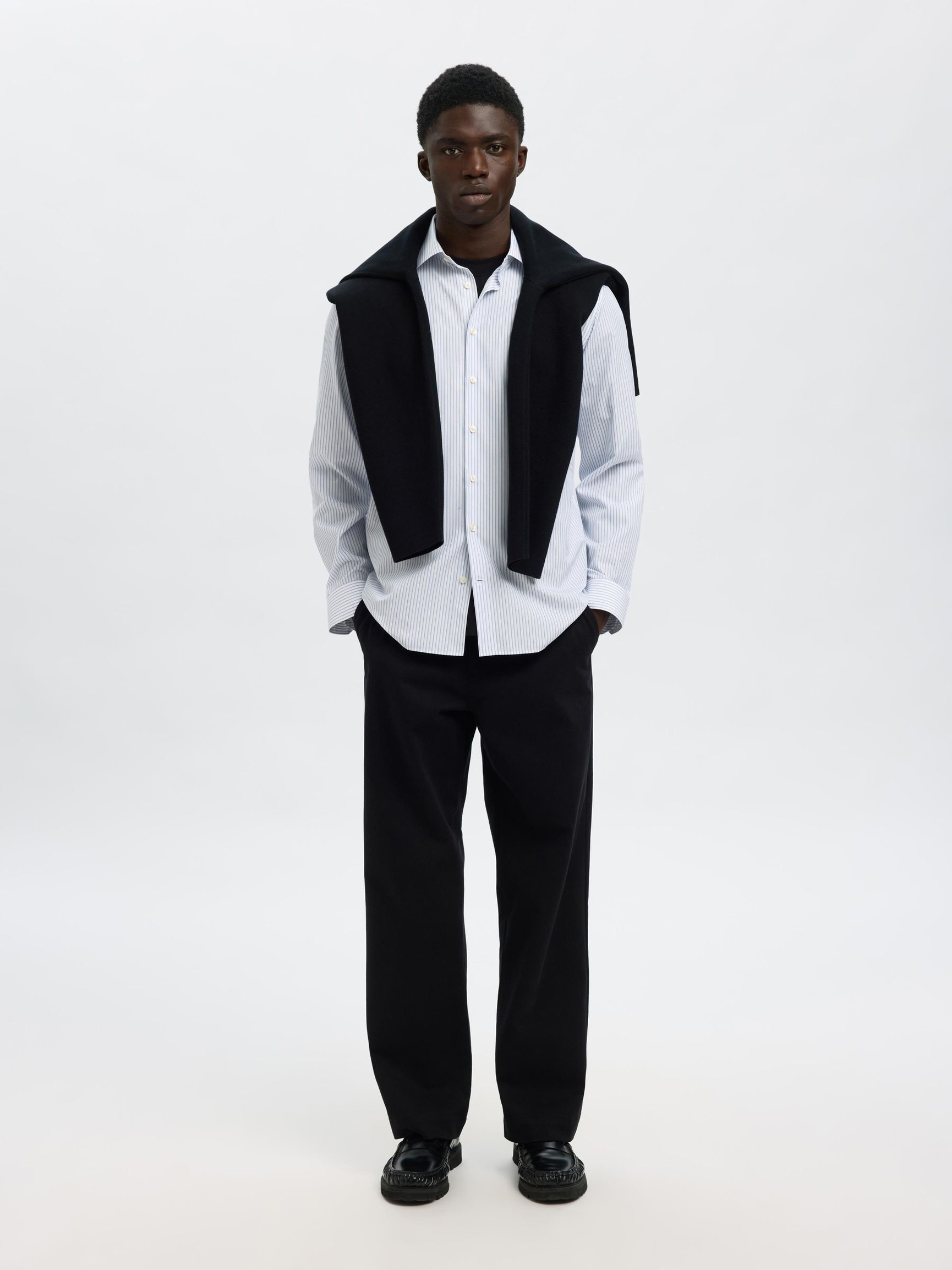 COTON CHEMISE SLIM, Bright White, highres