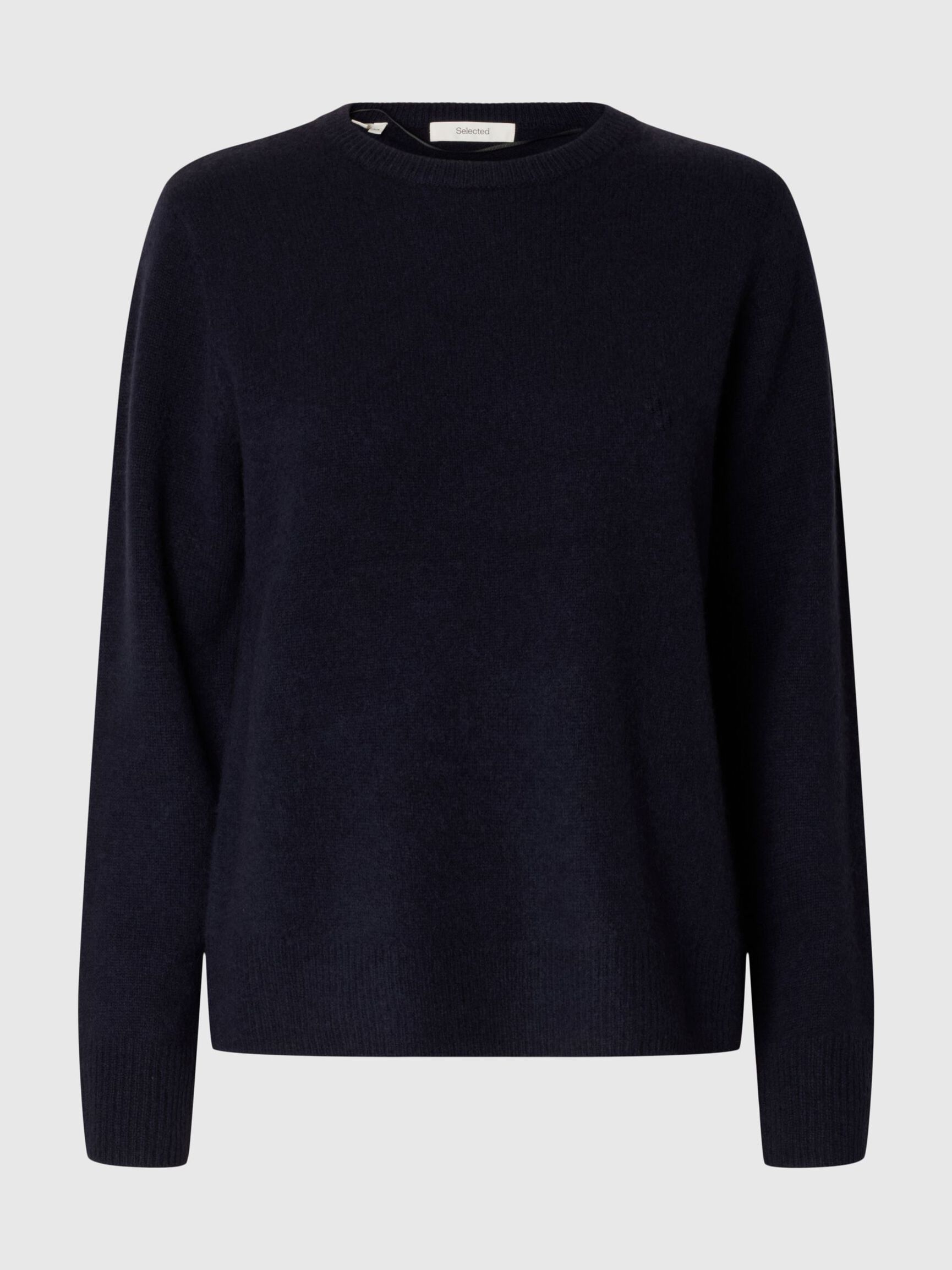 KASJMIR STRIKKET PULLOVER, Navy Blazer, highres