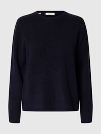 KASJMIR STRIKKET PULLOVER, Navy Blazer, highres