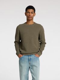 100% KATOEN PULLOVER MET RONDE HALS, Vetiver, highres